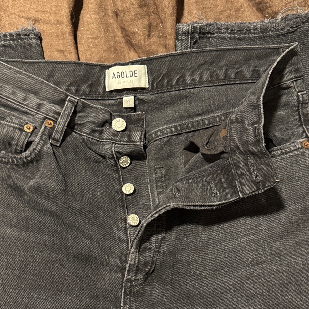 Agolde Women's Black Straight Leg Jeans